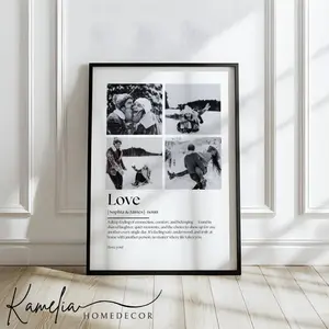 Love Definition Photo Poster Unframed, Couples Photo Poster Gift For Him Her, Wedding Keepsake Anniversary Wall Art, Valentine Printable Love Art