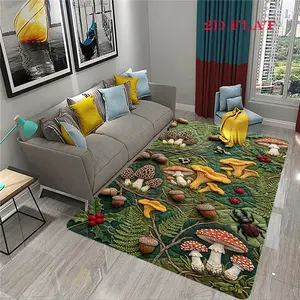 Forest Mushrooms and Nuts Forest Mushrooms and Nuts Printed 2D FLAT Pattern Fashionable Creative Carpet Corridor Balcony Carpet Bathroom Door Mat Home Decoration Living Room Bedroom Bedside Carpet Halloween Christmas Gif