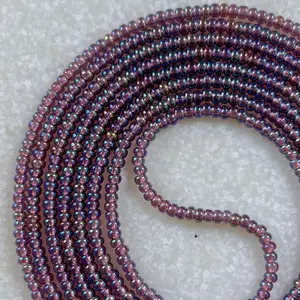 FANTASY - Tie On Waist Beads - 45 to 60 inches Waistbeads - Purple Waistbeads - Valentines Day Waistbeads - Made By Venus Waistbeads