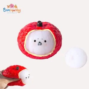 Handmake Cute Litchi Seal Animal Taba Squishy Set Soft Slow-Rise Stress Relief Squeeze Toy Fidget for Kids & Adults Gift Ideal