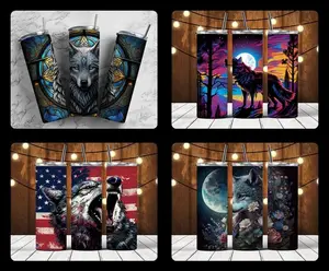 Wolf Choice 20oz Tumbler with Lid - Reusable Water Bottle - Portable Plastic Design - Available in Various Unique Designs