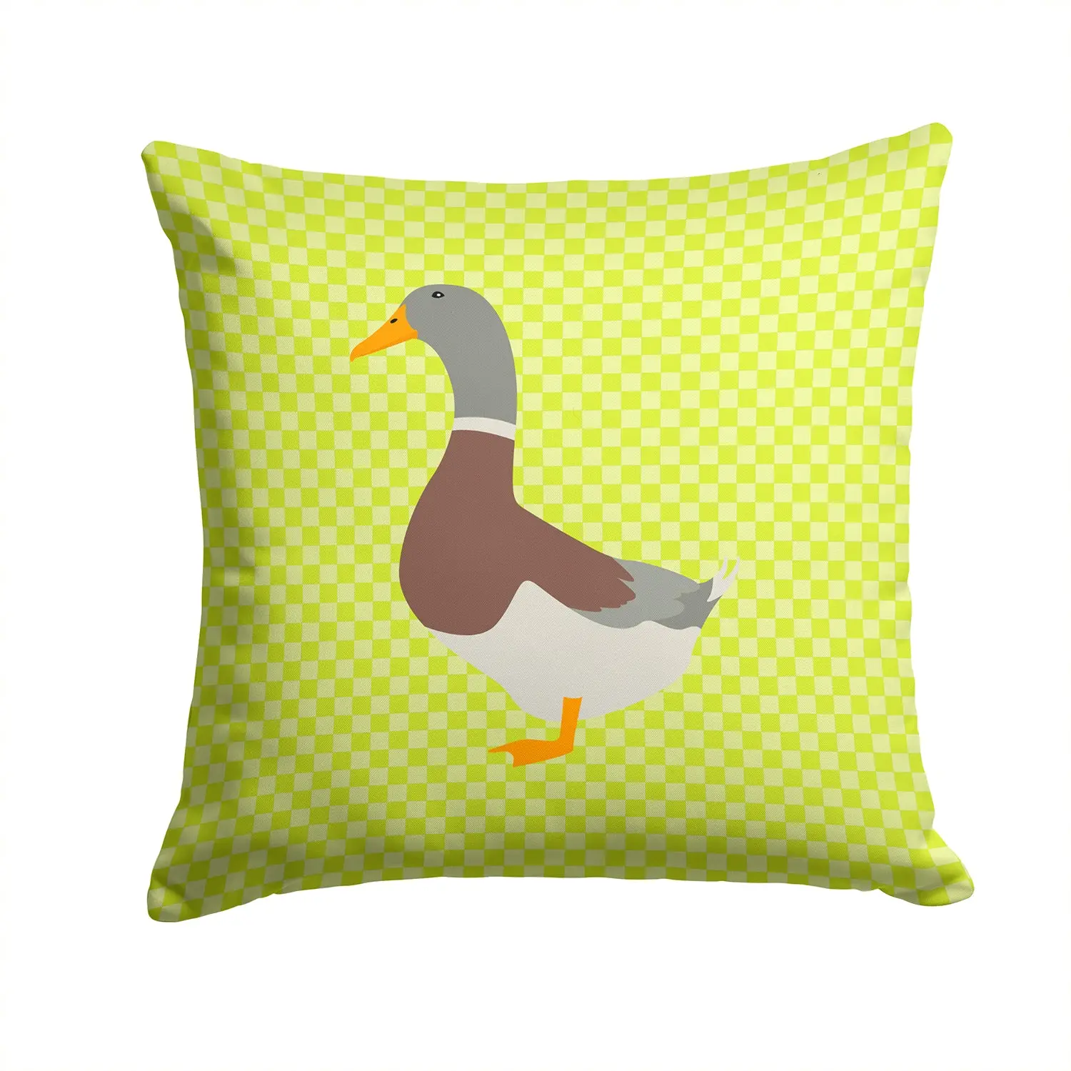 CAROLINE'S TREASURES Handcrafted Saxony Sachsenente Duck Green Decorative Accent Pillow (14x14 in) - Water-Resistant Indoor Outdoor Cushion with Fabric Cover & Insert for Sofa, Outdoor Seating
