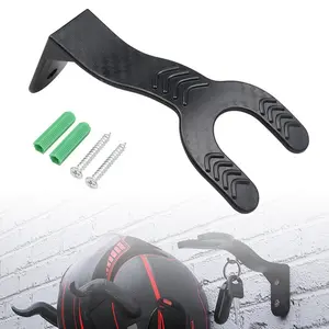 Motorcycle Helmet Holder, Wall Mounted Motorcycle Helmet Holder, Universal Helmet Hook, Helmet Hanger Stand for Caps, Wall Rack, Organiser