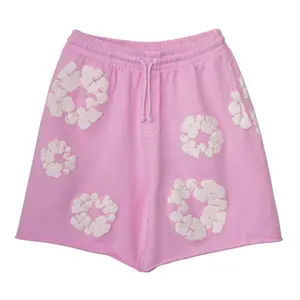 Denim Tears The Cotton Wreath Logo Sweatshorts Pink White