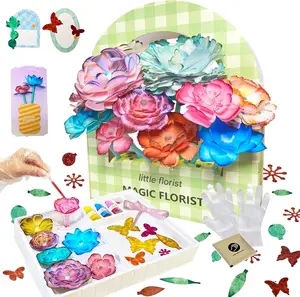 DIY Flower Bouquet Kit Craft Kit, All-In-One Preschool Art Craft Educational Toy, for Toddlers 3-5 Girls 4-6 Kids Ages 3 4 5 6 Year Old Boys & Girls, Kindergarten Classroom Indoor Family Fun, Birthday Easter Christmas Valentines Gifts for Girls Pink