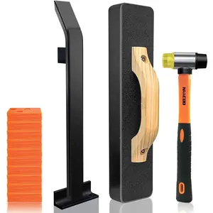 Laminate/Vinyl Flooring Tools, Tapping Block for Vinyl Plank - Knock 1-2 Times, Pull, 40pc Flooring Spacers, Mallet - 4 in 1 Installation Kit