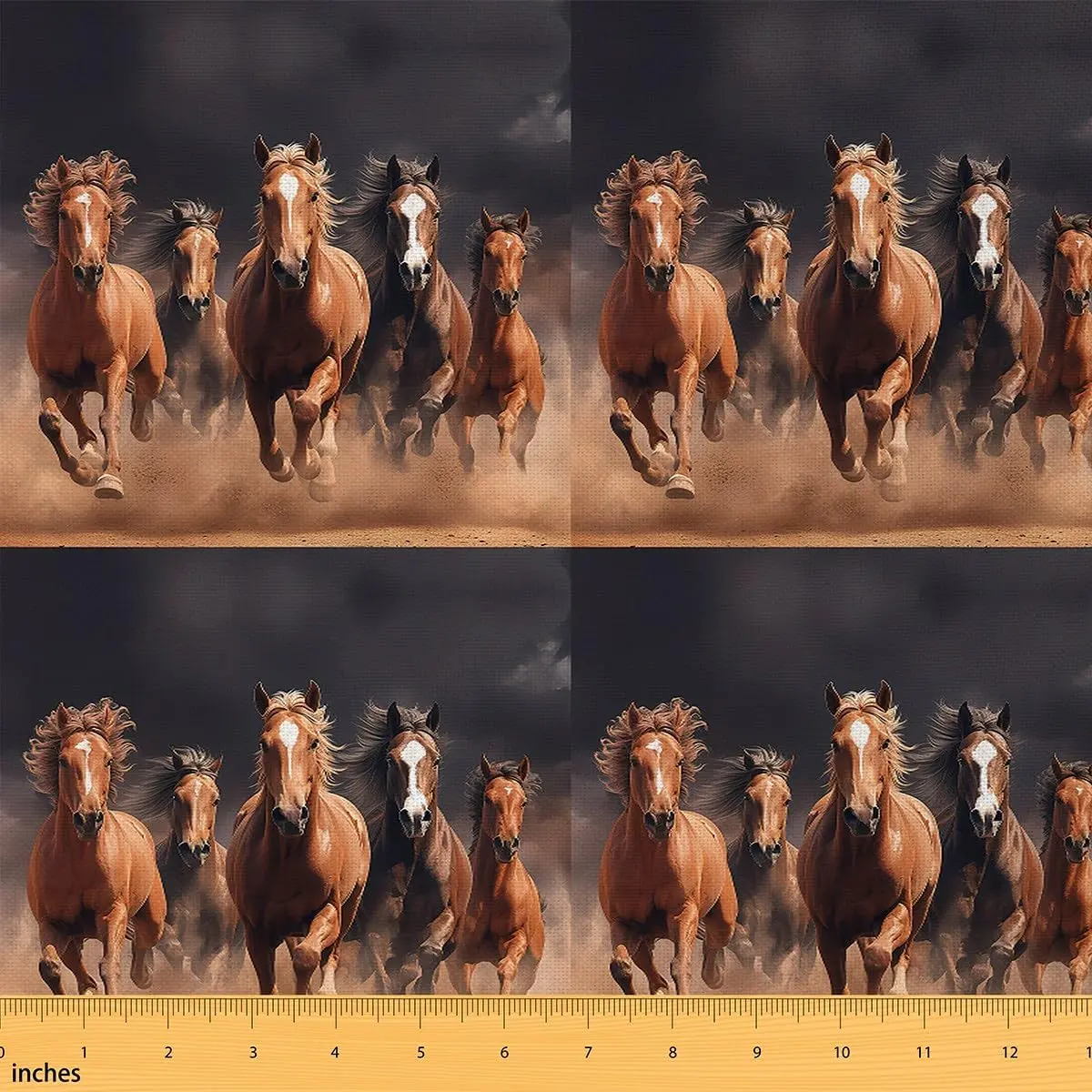 Horse Fabric by The Yard,Brown Horse Fabric by The Yard,Galloping Horse Upholstery Fabric for Chairs,Cute Animal Decor Fabric for Home DIY Fabric, Cute Decor, Animal Pattern