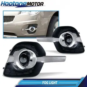 CROSSDESIGN Left & Right Clear Bumper Fog Lights Driving Lamps Fit For 10-16 Chevy Equinox