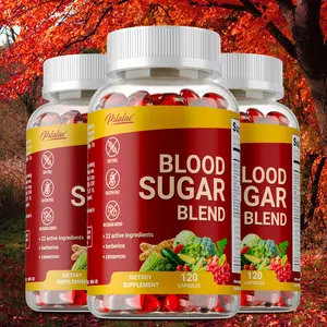 Pslalae 120 Nutritional Capsules, support blood sugar health, containing Vitamin D, niacin, folic acid, and multiple other ingredients.