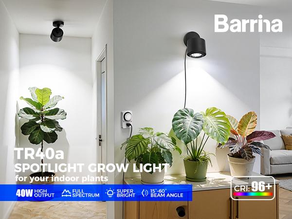 Barrina TR40a Track Plant Lights for Indoor Growing, 40W Ceiling Grow Lights with Adjustable Beam Angle (15°-60°), 5000K Full Spectrum Wall Plant Light with Timer for Greenhouse, Black Cover Barrina TR40a Track Plant Lights for Indoor Growing, 40W Ceiling Grow Lights with Adjustable Beam Angle (15°-60°), 5000K Full Spectrum Wall Plant Light with Timer for Greenhouse, Black Cover