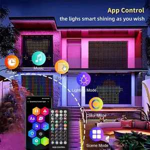 Smart RGB LED Curtain Lights with App Control, Full-Color Indoor and Outdoor Party Decorations, Christmas Holiday String Lights for Home, Patio, and Events