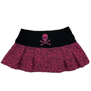 Spicy Girls Y2K Skirt Leopard print Skull Harajuku Graphic Print Rock Gothic Half length skirt Hip Hop Retro Punk Mini Skirt EMO