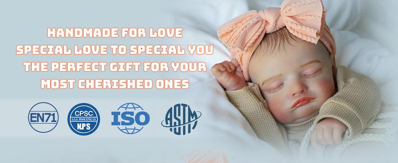 [WOOROY] Realistic Reborn Doll Rosalie - Christmas & Birthday Gift, 20-inch Sleeping Realistic Newborn Baby Doll, Soft Cloth Body, Gift Ideas for Kids Age 3 +