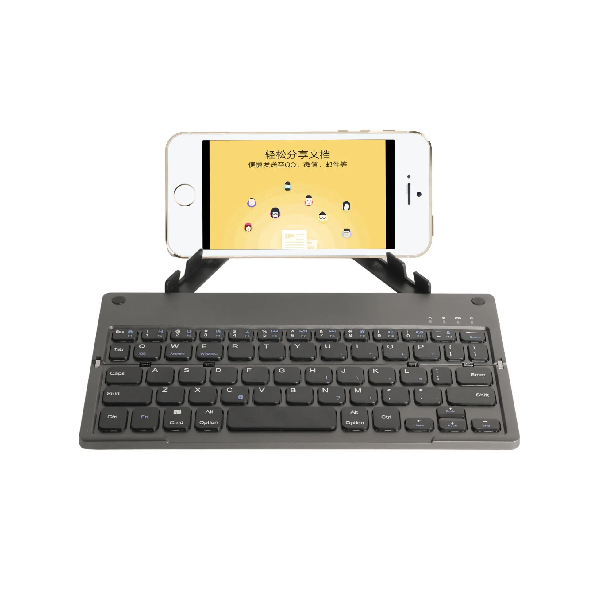 Bluetooth Folding Keyboard Ultra-thin Mini Wireless Universal for Mobile Phones, Computers, and Tablets Supports Three Systems