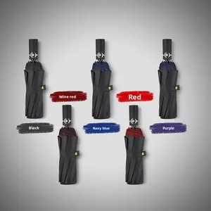 Double-layer fully automatic umbrella, thickened and enlarged, suitable for both sunny and rainy days, foldable, large-sized, reinforced business umbrella for two people, factory