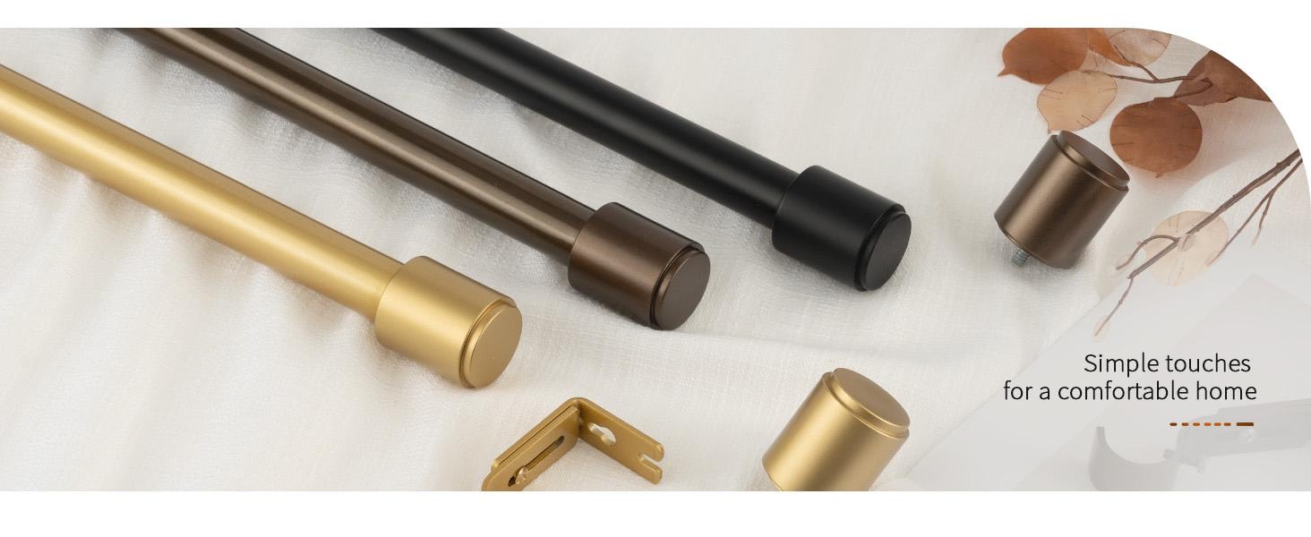 Inovaday Heavy Duty Stable Curtain Rods for windows, Adjustable Window Rod with Finials, 1 Inch Drapery Rod for Bedroom, Living Room, Outdoor Patio