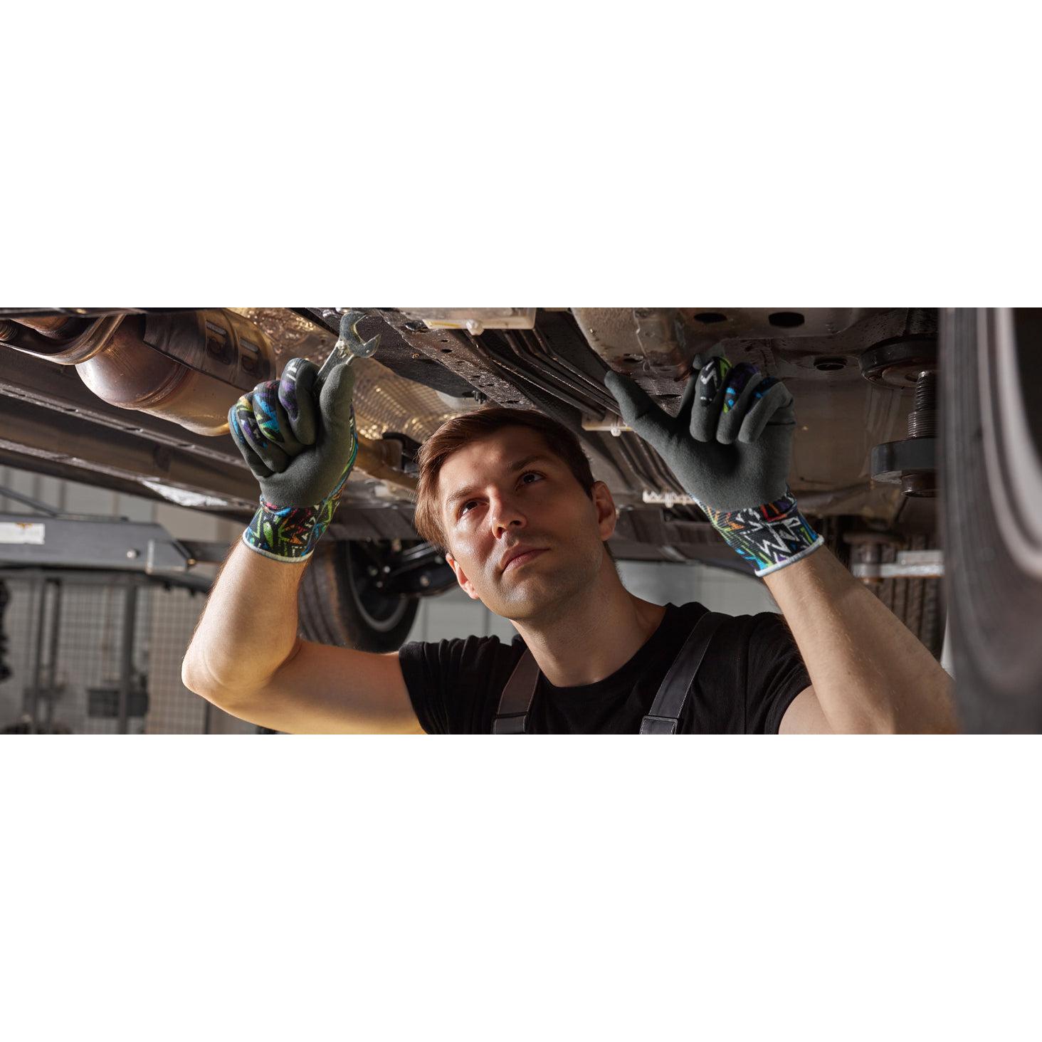 COOLJOB 2/6 Pairs Safety Nitrile Work Garden Gloves, Touch Screen Working Yard with Grip for Men COOLJOB 2/6 Pairs Safety Nitrile Work Garden Gloves, Touch Screen Working Yard with Grip for Men