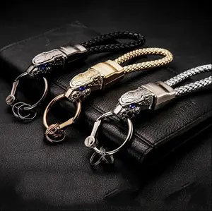 Beast Motif Handmade Woven Fiber Keychain - Braided Fashion Accessory Key Holder