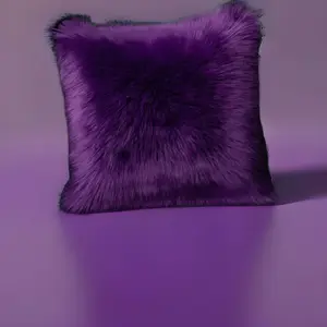 Purple Faux Fur Throw Pillow