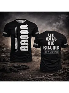 Randa Gothic Tactical T-shirt  Breathable Sportswear | Unisex Combat-style Apparel | Outdoor Crew Neck Short-sleeve Top For Men