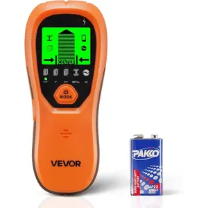 VEVOR Stud Finder Wall Scanner, 5 in 1, Electronic Wall Stud Detector with Smart Sensor, High-Definition LCD Display and Audio Alarm, for the Center and Edge of Metal, AC Wire, Joists, Pipes, Orange