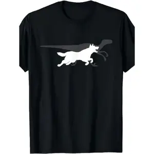 teen clothes Belgian Malinois Velociraptor Maliraptor Maligator T-Shirt for Men & Women - 220gsm Pure Cotton Retro Dog Breed Graphic Tee with Velociraptor Design, Casual Short-Sleeve Shirt for Belgian Malinois Owners & Fans