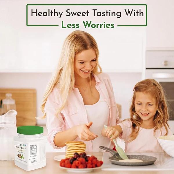 Morning Pep Monk Fruit Sweetener, golden Sugar Substitute Keto Friendly, 1:1 Sugar Replacement, Zero Calorie, Non-GMO, Golden