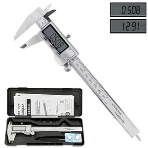 Digital Caliper,Caliper Measuring Tool,with Stainless Steel,Electronic Micrometer Caliper with Large LCD Screen,Auto-Off Feature,Inch and Millimeter,Conversion (6 Inch/150 mm),for DIY/Household,IP54 Splash Proof