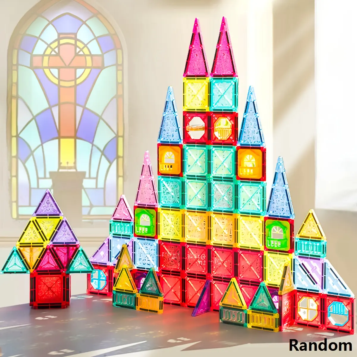 60-Piece Children's DIY Magnetic BuildingBlocks, ABS Sensory Educational STEM Toys,Space Architecture Learning Tools, RandomDesigns, Suitable as Birthday Gifts for Boys & Girls