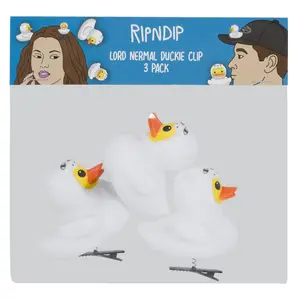 Lord Duckie Cartoon Cute-Shape Unisex Hair Clip Set, 3-Pack White Mix-and-Match Hair Clips, Cartoon Hair Clips