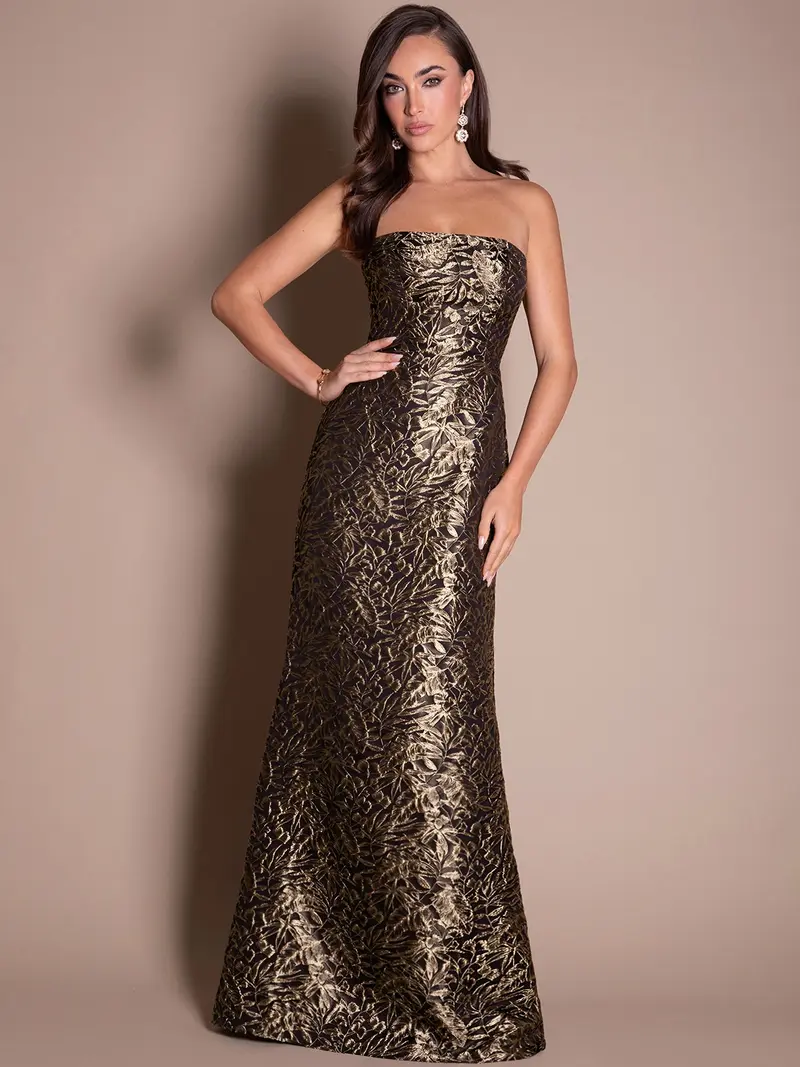 gold brocade dress - TikTok Shop