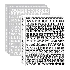 8 Pieces 0.5 Inch Vintage Letter Stickers Set, Alphabet Decals for Scrapbooking & Craft Projects, Retro Style Decorative Supplies, Graphic Decal