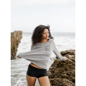 Broken Shell Cashmere Sweater in Grey