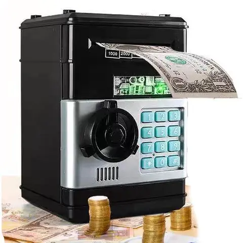 ABS Plastic Electronic Piggy Bank Mini ATM with Coin Counter & Money Organizer Box - Kids' Toy, Educational Tech Toy, Cool Gifts for Boys (Requires 3*AA Batteries, Not Included)