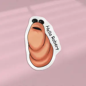 Marcus The Worm Sticker - VRChat Meme Fanart - Funny Laptop & Water Bottle Sticker - Hello Robert Worm Decal - Cute Meme Gift SNG