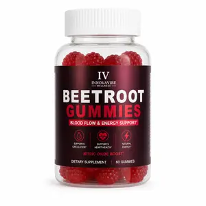 INNOVAVIBE Natural Beetroot Chewable Vitamin Dietary Supplement Gummies - 60 Count, Vegan, Non-GMO, Gluten-Free, Gelatin-Free, Berry Flavor, for Daily Energy & Active Wellness Support