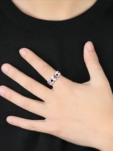 1pc Simple and Stylish Stainless Steel Men's Ring with Rotating Poker Card Pattern, Casual Party and Holiday Accessories
