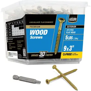 Exterior  Screws, #9 x 3 Inch -Purpose Deck Screws for Outdoor jects, T-25  Bit Included, Bronze, 373 count | 48611V4