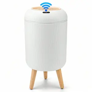 Motion Sensor Trash Can With Lid 2.6 Gallons Touchless Automatic Waterproof Garbage Bin White Nordic Design Ideal For Kitchen Bathroom Bedroom Living Room Office Outdoor Use