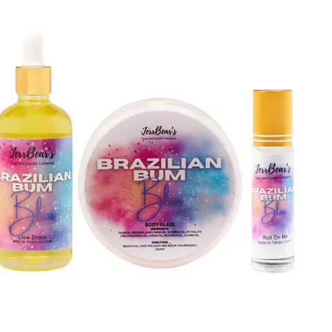 JerrBear's Glaze Layering Trio Hydrating Body Care Set - Non-Toxic Anti-Bacterial Moisture Gift Kit with Moisturizer, Glaze Balm, Glow Drops, Roll-On for Radiant Skin, Cracked Heels, Aroma-Scented Boost