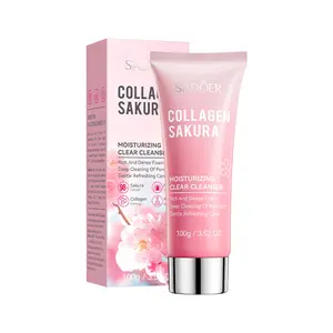 Collagen Sakura Moisturizing Clear Facial Cleanser - Rich & Dense Foam, Deep Pore Cleaning, Gentle Refreshing Care
