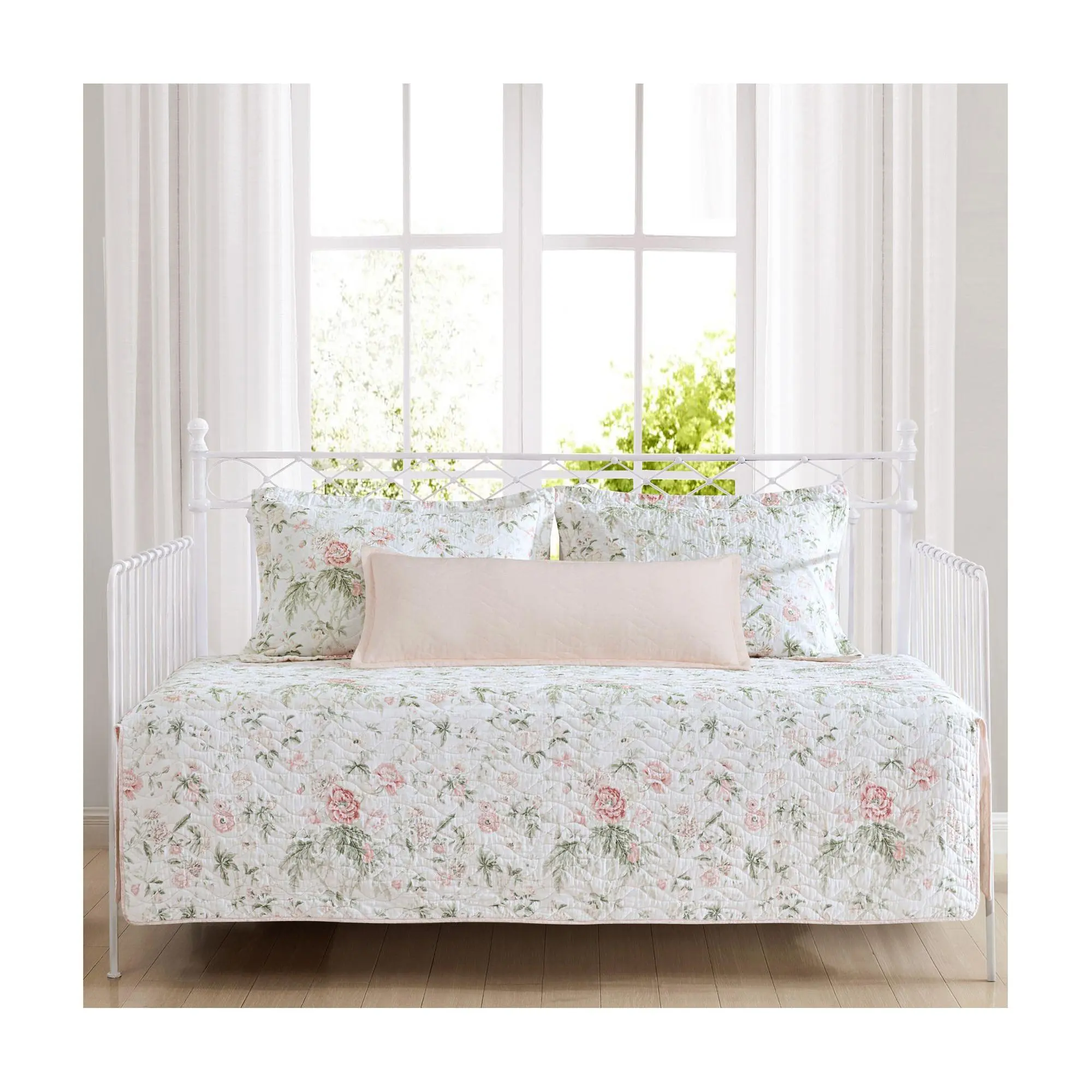 Laura Ashley Breezy Floral Quilted Daybed Cover Sham Set