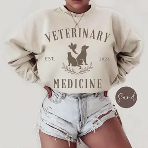 Veterinary Tech Graphic T-Shirt / Sweatshirt / Hoodie, Vet Medicine , Veterinarian ,Vet Technician Cotton Fabric Grey