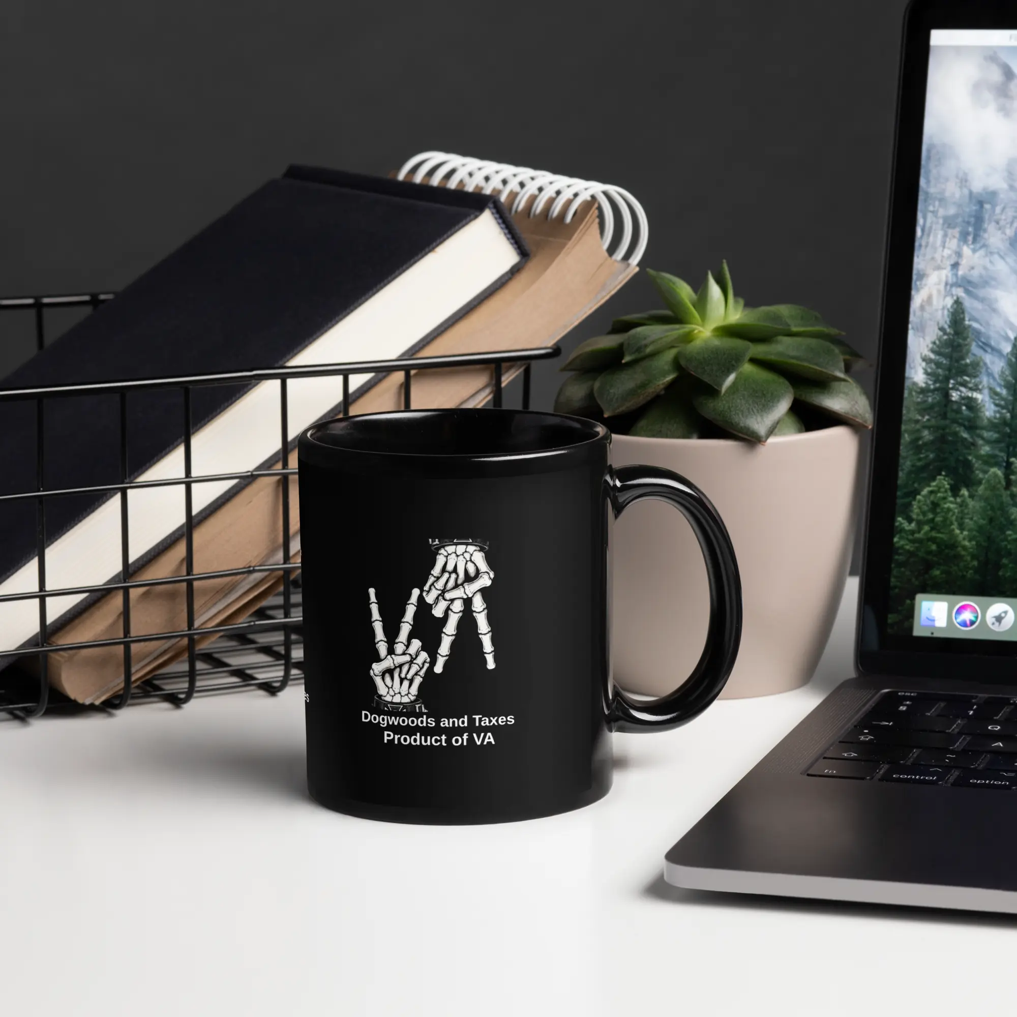 Black Glossy Skeleton Mug
