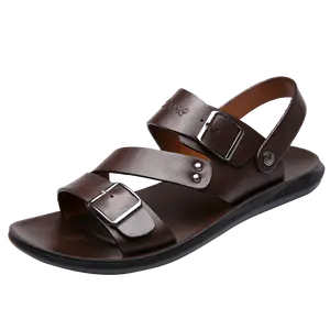 Men's casual sandals, men's sandals with cork footbed, with two adjustable buckles, slip-on open-toe spring and summer slippers sandals men Footwear Walking Shoes