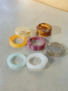 Y2K Style Resin Jewelry Set, Geometric & Wave Design, Perfect for Daily Wear, High-Quality Affordable Accessory for Women