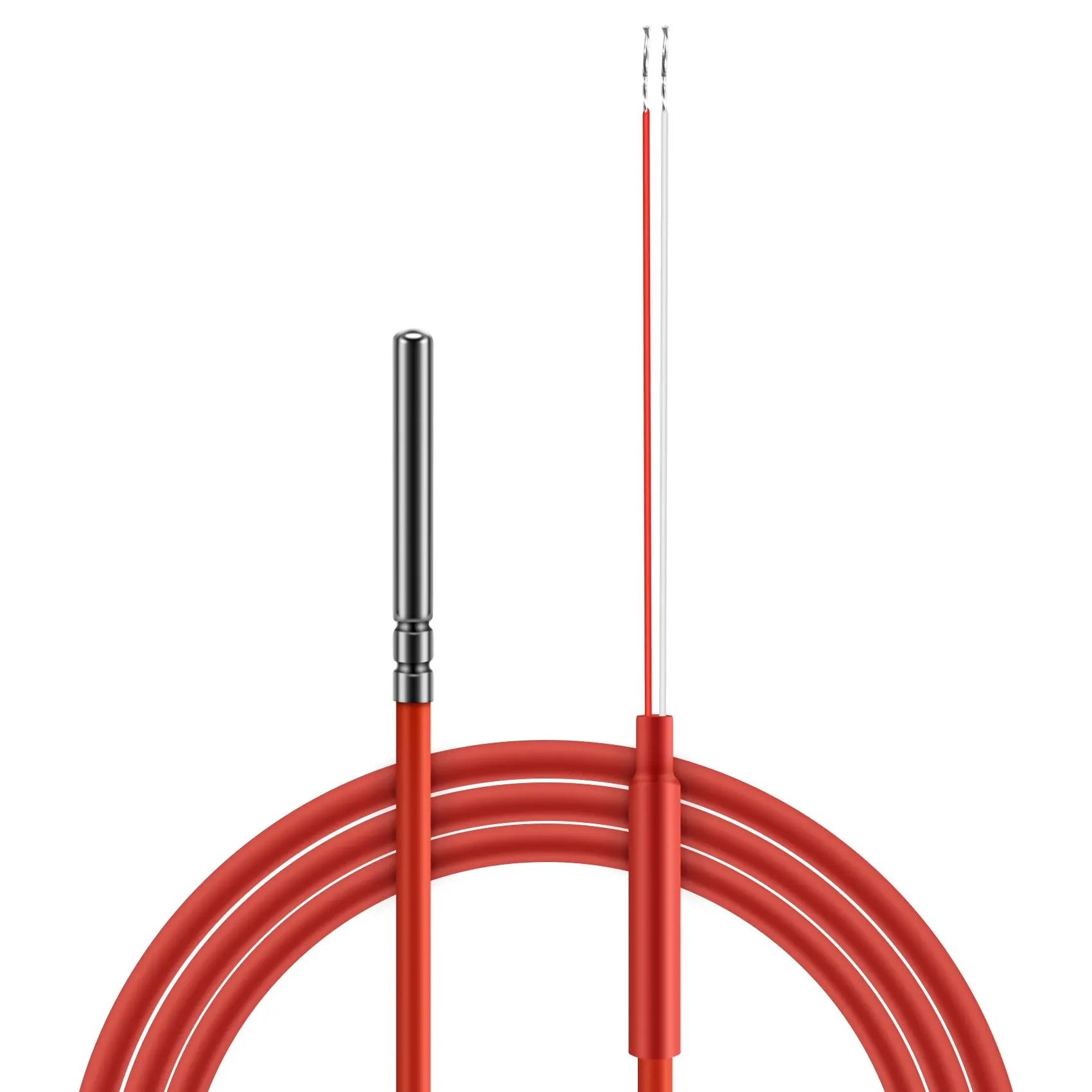 PT1000 RTD Temperature Sensor with 2-Wire Metal Probe (5mm x 45mm) and 1.5m Silicone Gel Cable, -50 to 180C Range for Solar Controllers and Controller Dosing