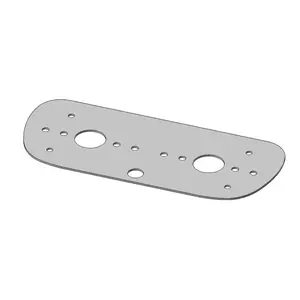 Stainless Steel Factory Shape Dome Light Plate with 2 Watermelon Light Holes and 1 Switch Hole for Aerocab Kenworth T660, T800 and W900L