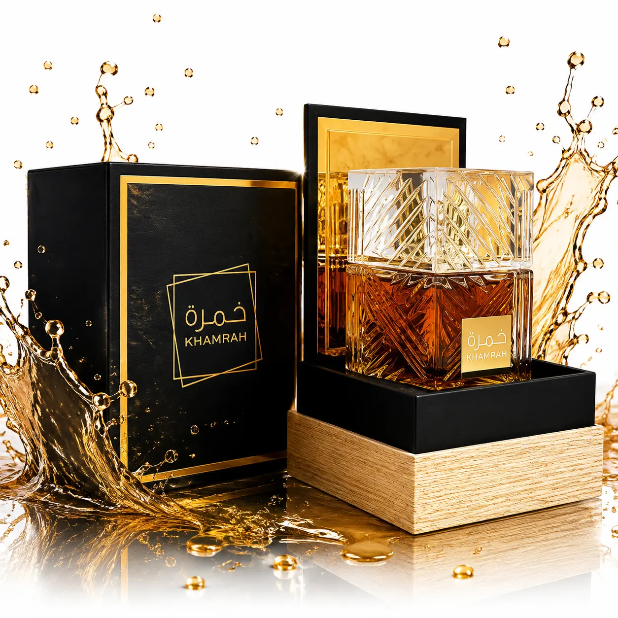 Khamrah Eau de Parfum, Sweet Spicy Gourmand Fragrance, Cinnamon Dates Vanilla Amber Scent, Long Lasting Arabian Perfume for Women and Men 100ml