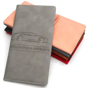 Car Registration Insurance Card Holder, PU Leather Car Document Storage Bag, Car Interior Accessories for Men & Women
